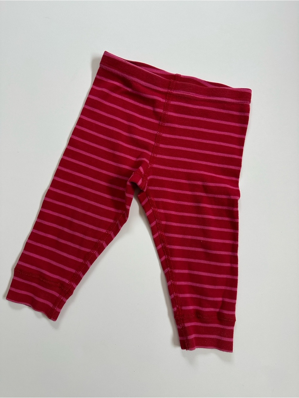 Hanna Andersson Hot Pink & Red Striped Leggings 18-24m 100% Cotton